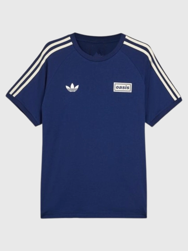 Adidas x Oasis Navy Blue 3-Stripes Tour T-Shirt – 2025 Drop 2