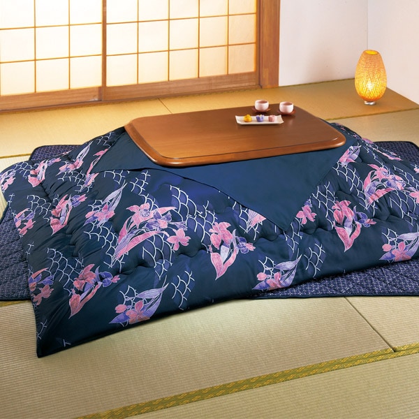 和の古典柄こたつ掛け敷き布団セット 長方形: 寝具／はぴねすくらぶ