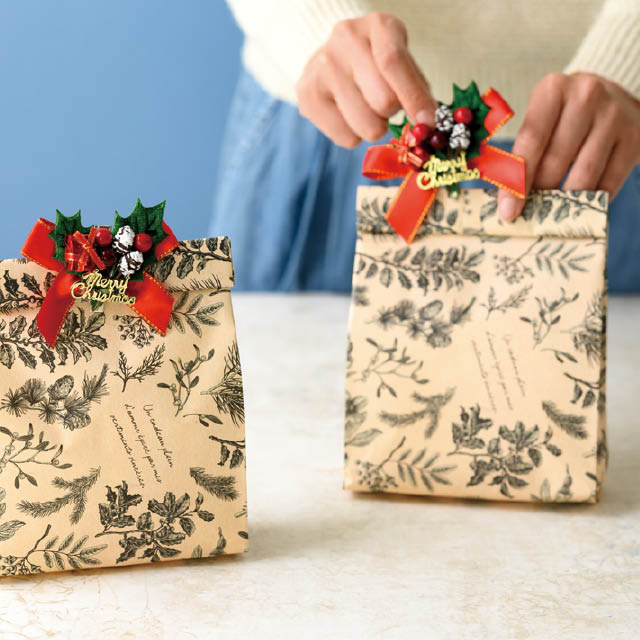 クリスマスフルリールクリップ付／プレゼント-4(W80×D30×H75