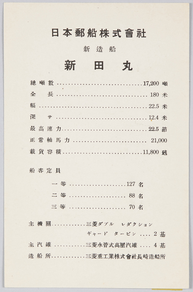 Commemoration of the Commission of the Nitta Maru Ship, Nippon