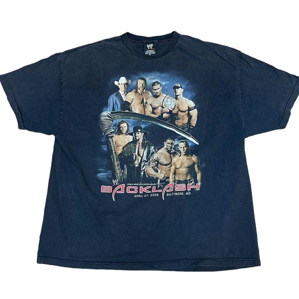Vintage WWE Backlash '08 T-shirt Undertaker John Cena Shawn