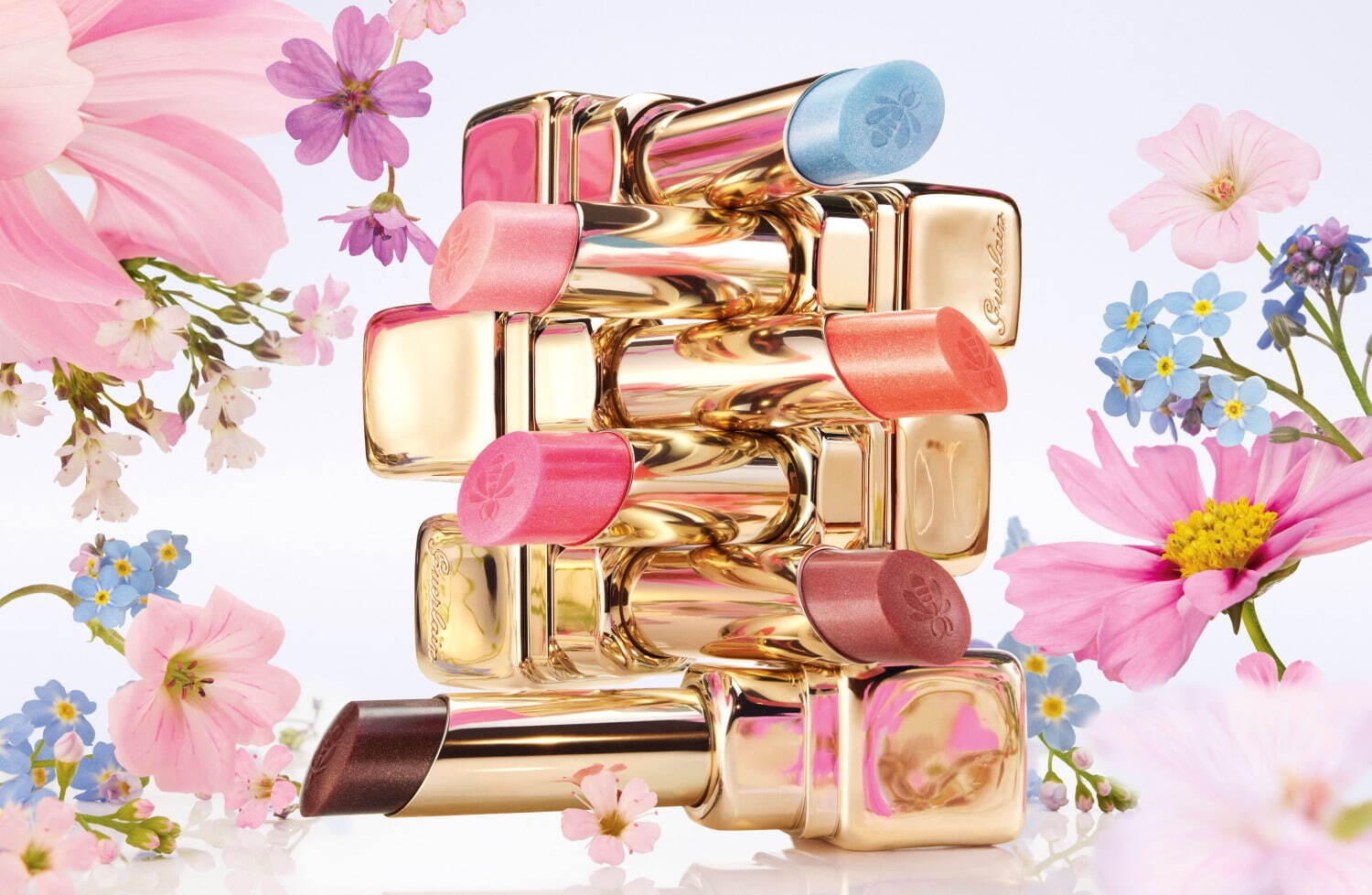 ゲラン2025年春コスメ、人気リップ「キスキス ビー グロウ」に“朝露