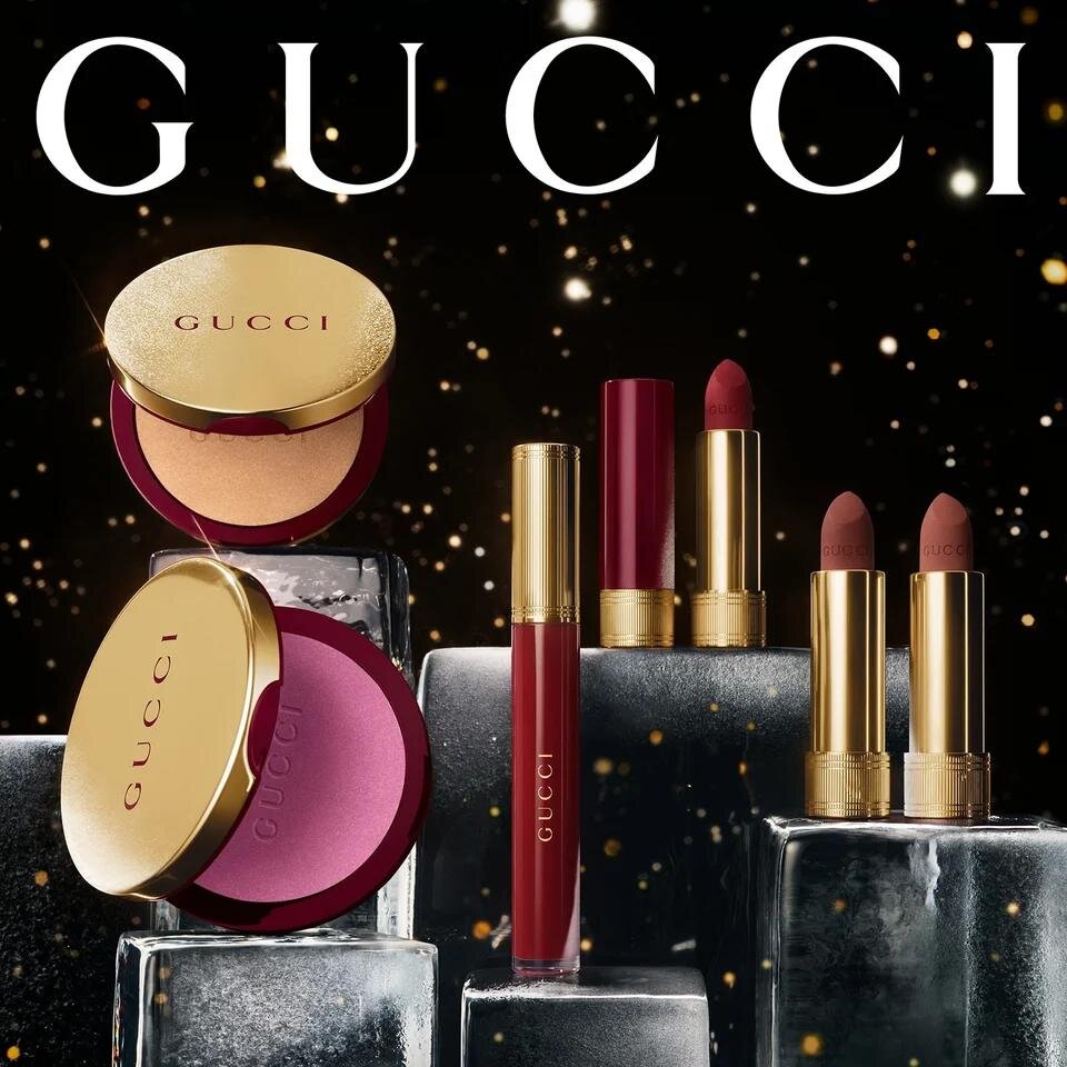 グッチ ビューティ25年クリスマスコスメ、“夜明けと夕暮れ”着想リップ