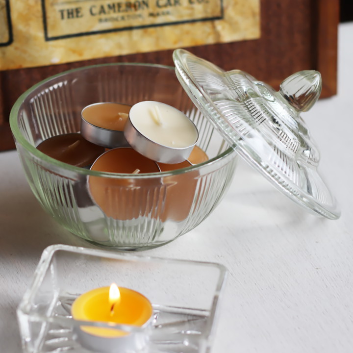 ヴィンテージガラスの小物入れキャンディポットアクセサリーケース