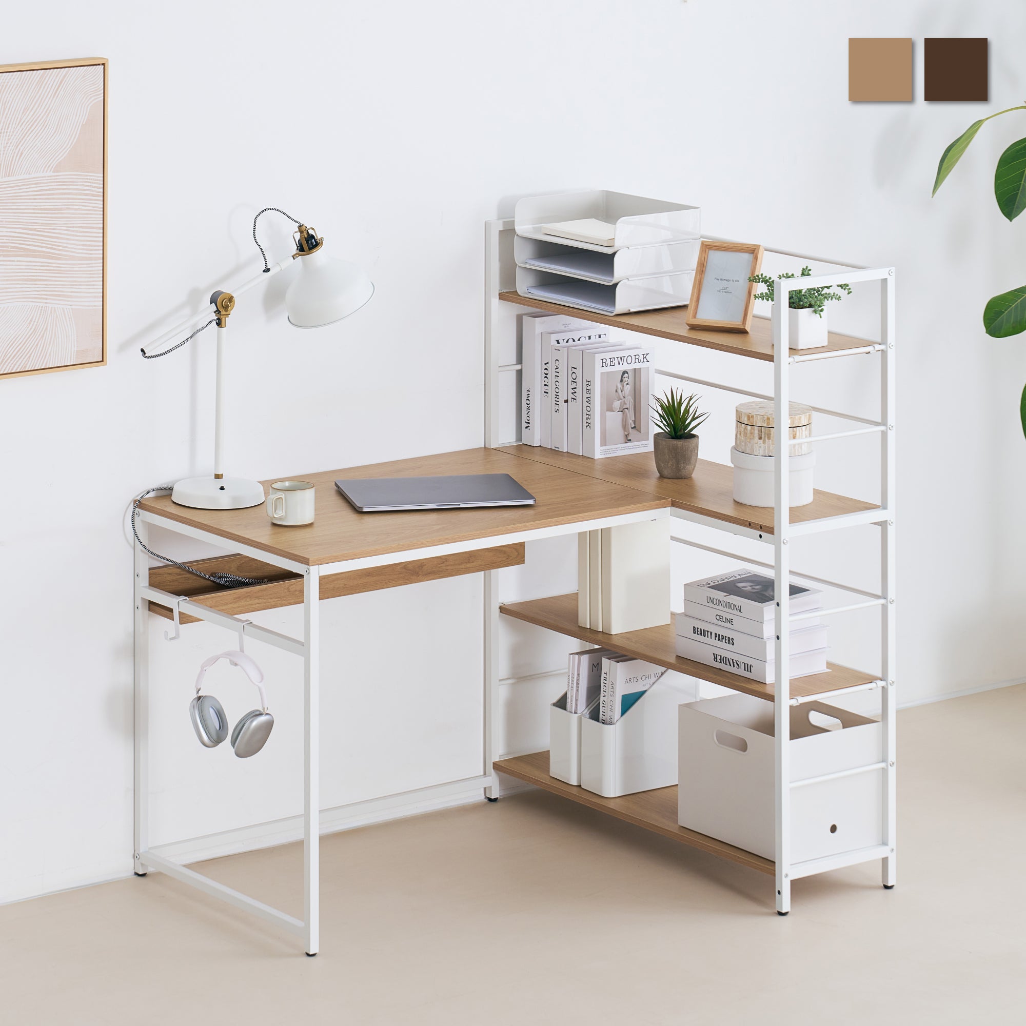 あす着] パソコンデスク デスク L字型 幅約117cm 省スペース L字デスク