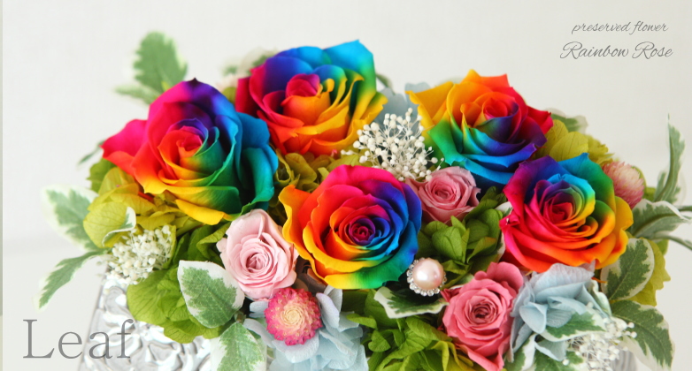 高級感あるプレゼント 商品詳細｜レインボーローズ プリザーブド