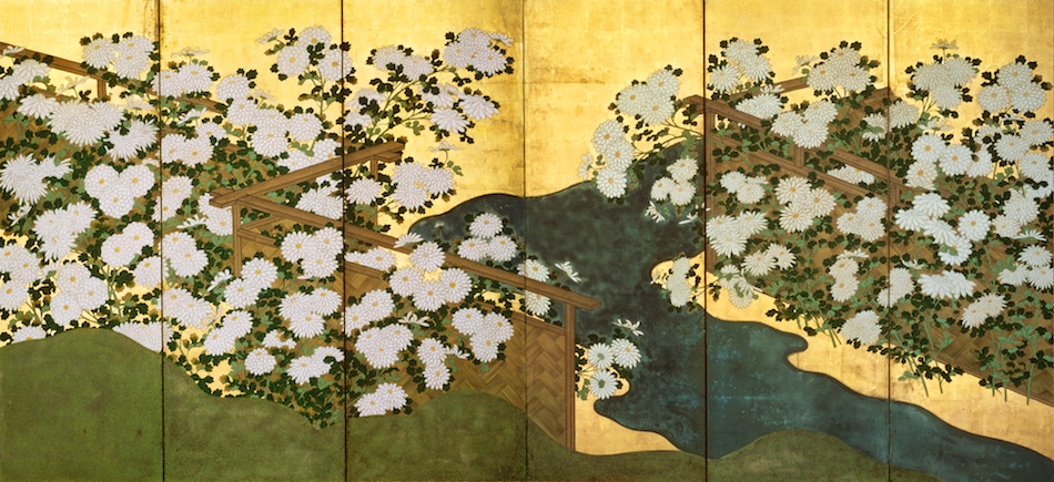 白菊図屏風 | 長谷川派 | 収蔵品詳細 | 作品を知る | 東京富士美術館