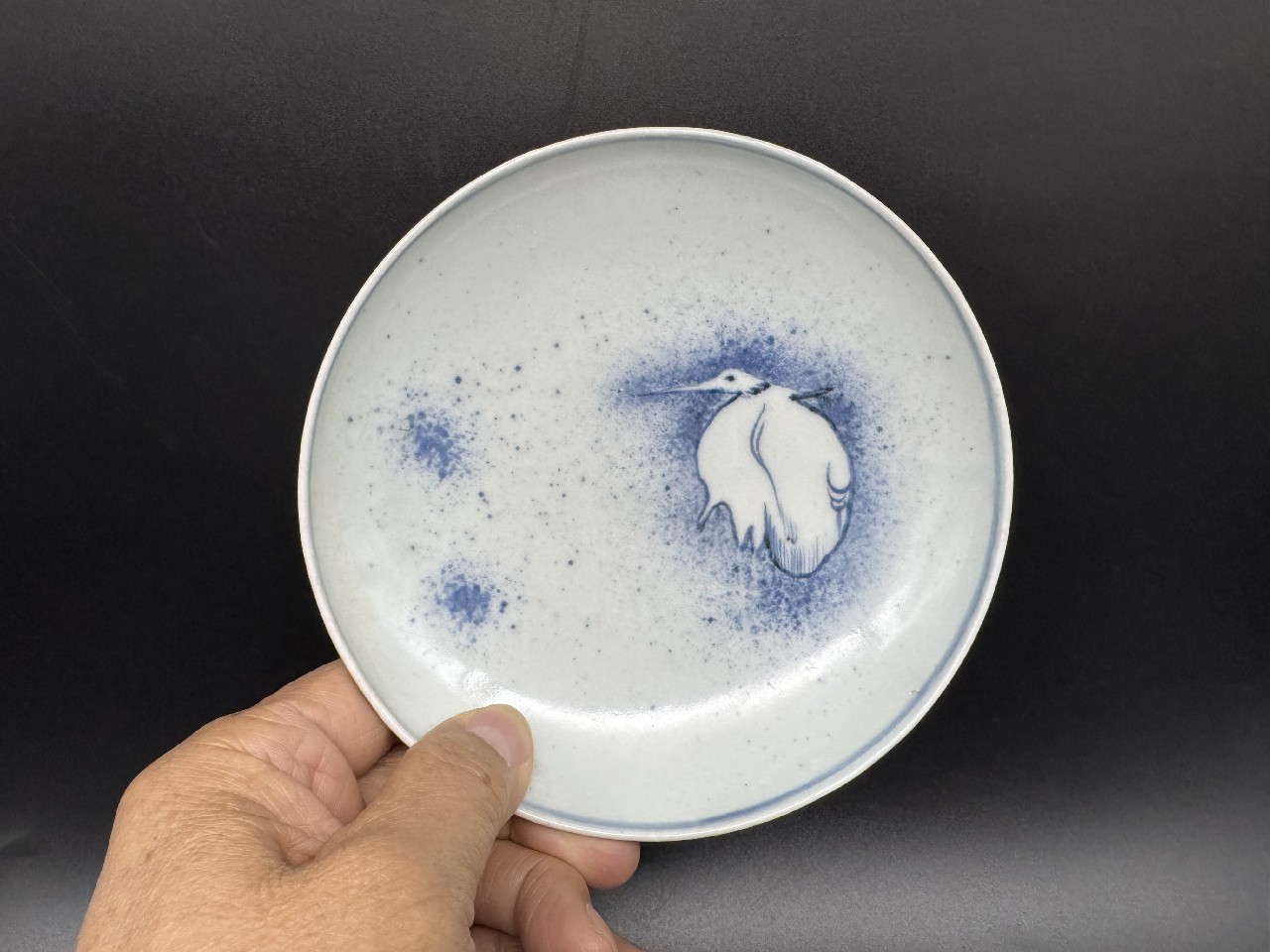ギャラリー安原 / 初期伊万里 吹墨 鷺文皿