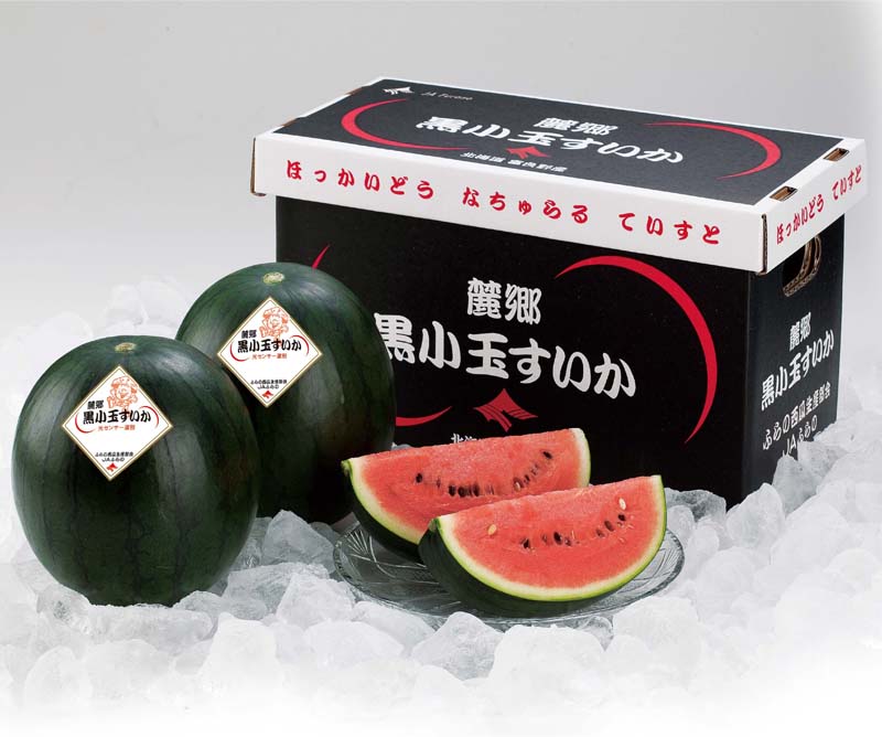 大阪市中央市場 万果 北海道産 ふらの麓郷 黒小玉すいか くだもの | G