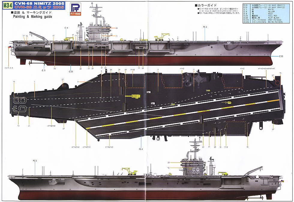 米国海軍原子力空母 ニミッツ 2005 (CVN-68) エッチングパーツ付