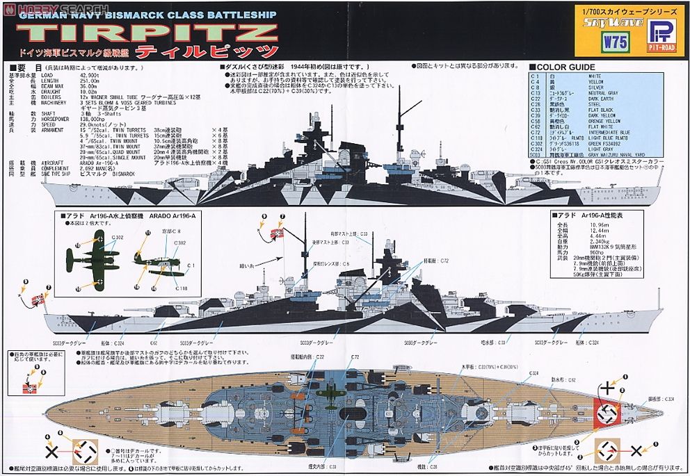 ドイツ海軍ビスマルク級戦艦ビスマルク (プラモデル) - ホビーサーチ