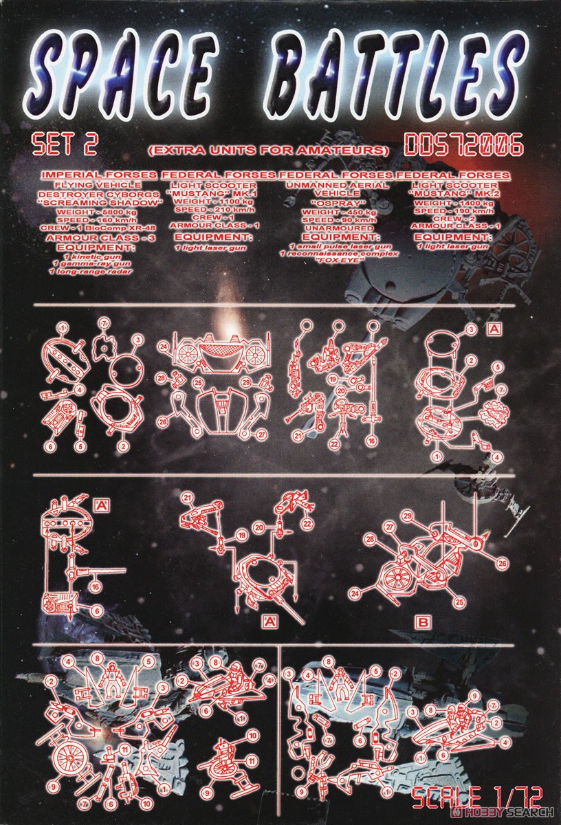 宇宙戦争 set.2 (宇宙船4隻、フィギュア3体入) (プラモデル) - ホビー