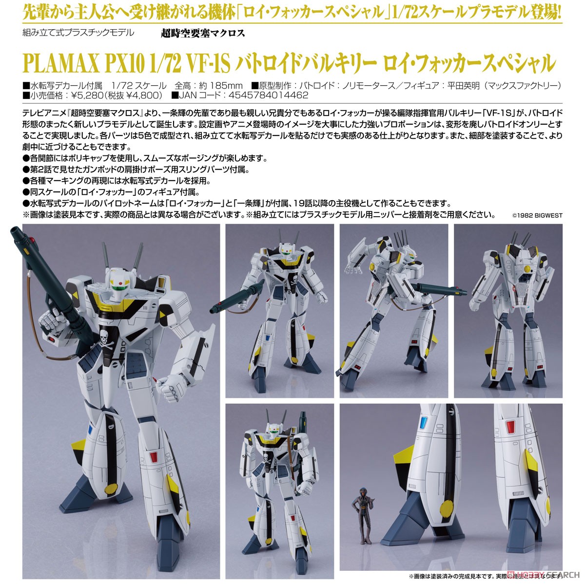 PLAMAX PX10 1/72 VF-1S バトロイドバルキリー ロイ・フォッカー