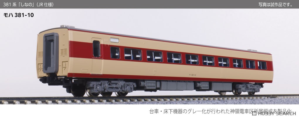 381系「しなの」(JR仕様) 3両増結セット (増結・3両セット) (鉄道模型