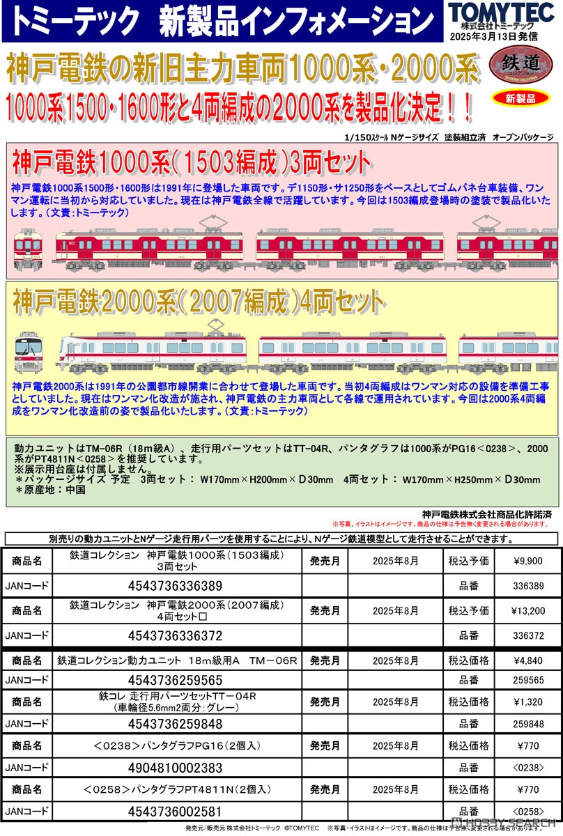 鉄道コレクション 神戸電鉄 2000系 (2007編成) 4両セット (4両セット