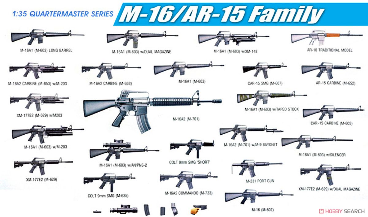 アメリカ軍 ウェポンセット M-16/AR-15 自動小銃ファミリー