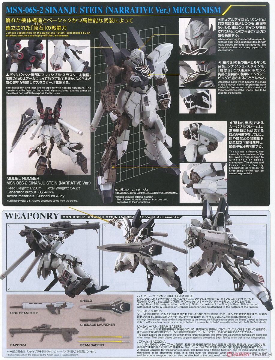 シナンジュ・スタイン (ナラティブVer.) (MG) (ガンプラ) - ホビー