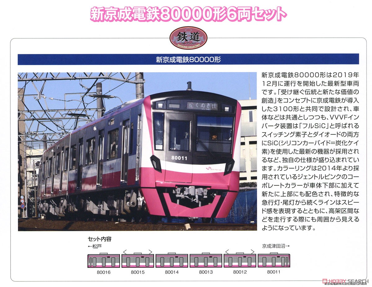 鉄道コレクション 新京成電鉄 80000形 (6両セット) (鉄道模型