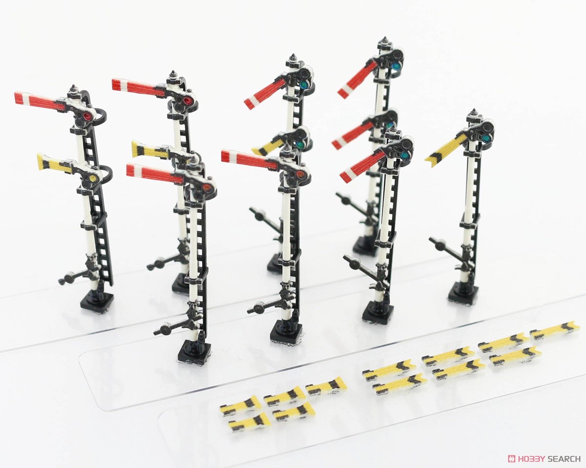 着色済み 腕木式信号機セット (8基入り) (組み立てキット) (鉄道模型