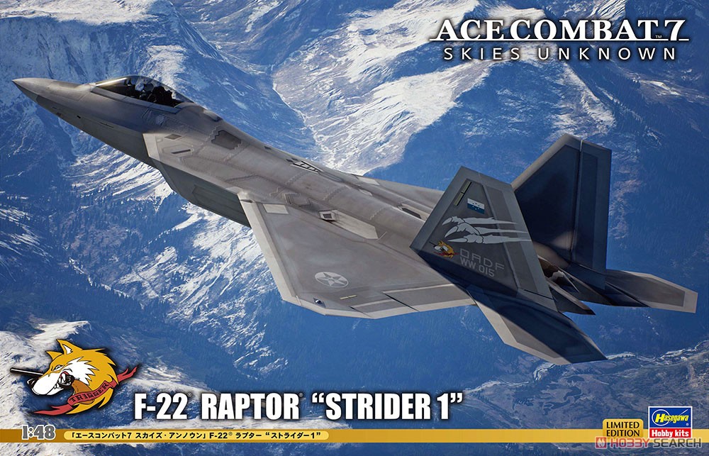 Ace Combat 7: Skies Unknown F-22 Raptor `Strider 1` (Plastic model