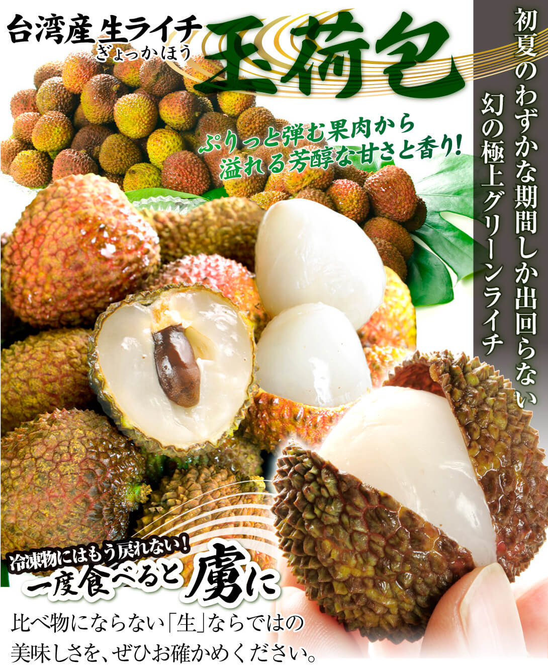 国華園オンラインショップ / ライチ 1kg 生ライチ 玉荷包 台湾産 ぎょ