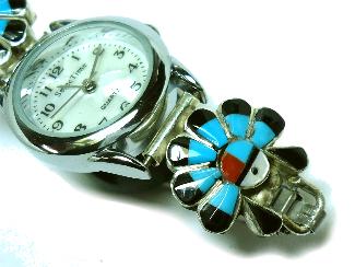 インディアンジュエリー ウォッチ ズニ族製作のウォッチ レディース