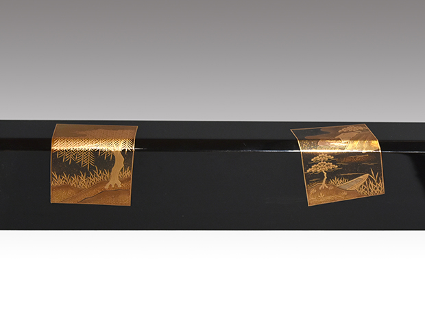 輪島塗 色紙蒔絵炉縁 池端治峰（作) 共箱 | 古美術ささき