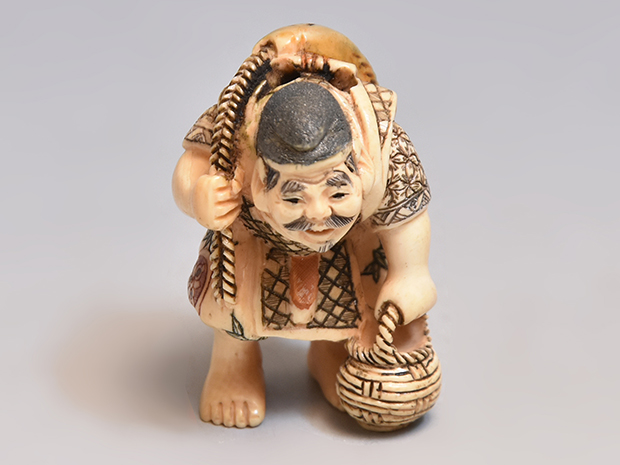 象牙製 七福神根付 銘有 | 古美術ささき