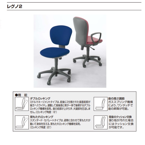 コクヨ(KOKUYO) レグノ2(LEGNO2) スタンダードタイプ ローバック