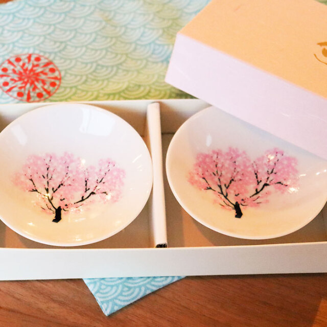 冷感桜 白平盃 大 ペアセット 箱入 | 丸モ高木陶器