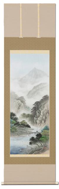 秋色山水」 森 邦堂/尺五【特価】肉筆！ 山水画 - 掛け軸（掛軸）販売