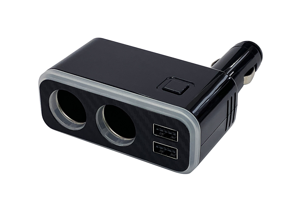 2連ダイレクトソケット 2USB-4.8A レインボーライト付き – カシムラ