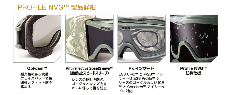 ESS 世界で最も幅広く支給されている軍用ゴーグル・PROFILE NVG