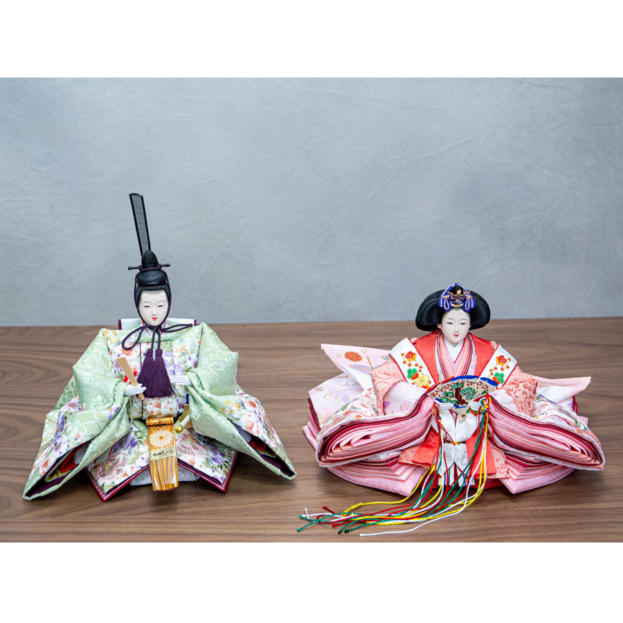 和紙暈し枝桜若草雛親王飾りセット | 人形専門店「ピノキオ翠童人形