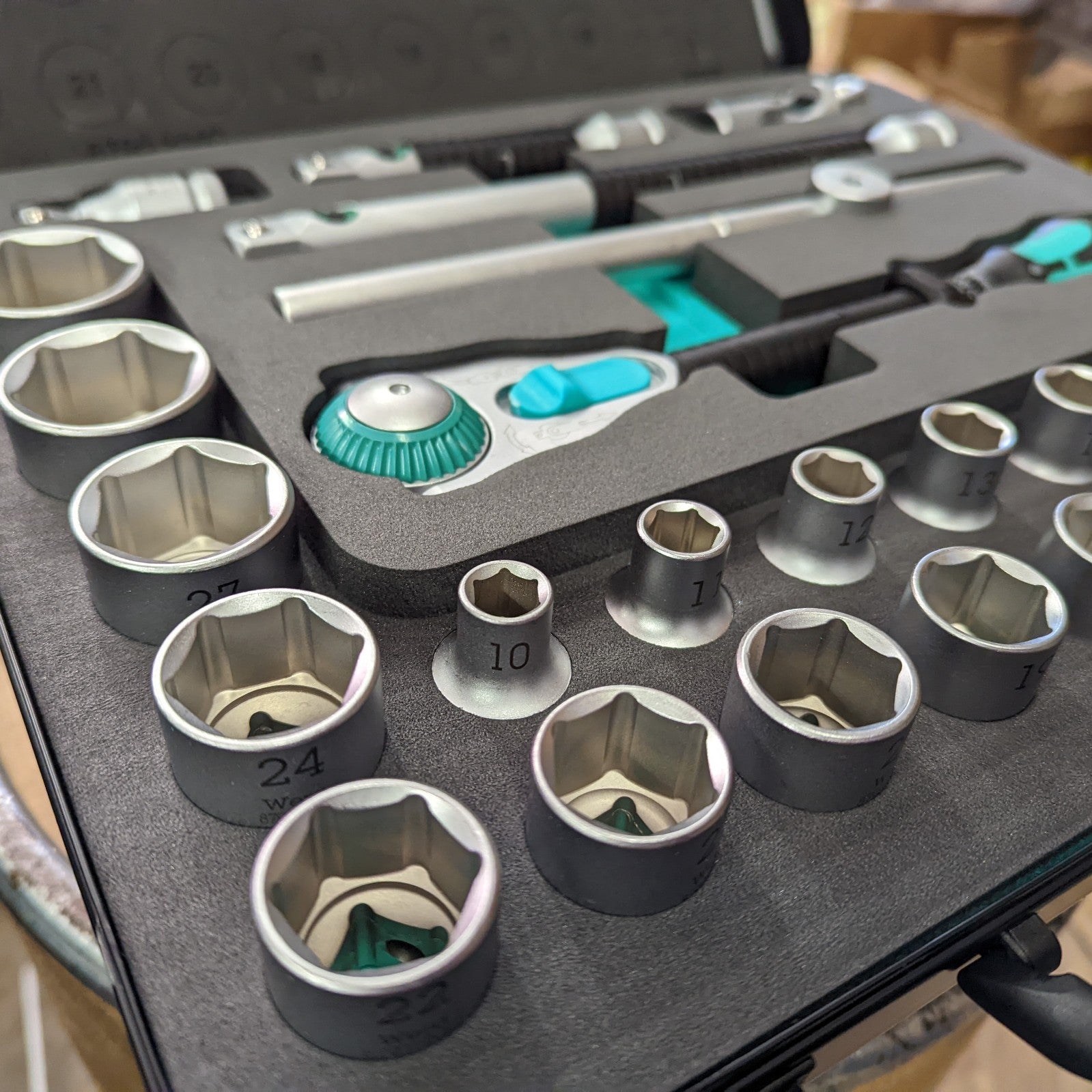 Wera 8100 Metric 37-Piece Zyklop Speed Ratchet Set, 1/2