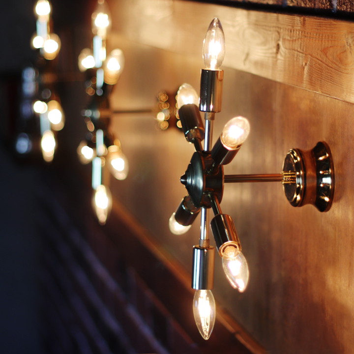 ミッドセンチュリースプートニクランプ6灯ブラケットライト/USA50