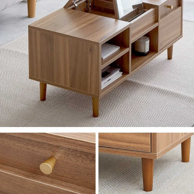DR-1037 収納力抜群ドレッサーテーブル・北欧ブラウン・幅85cm