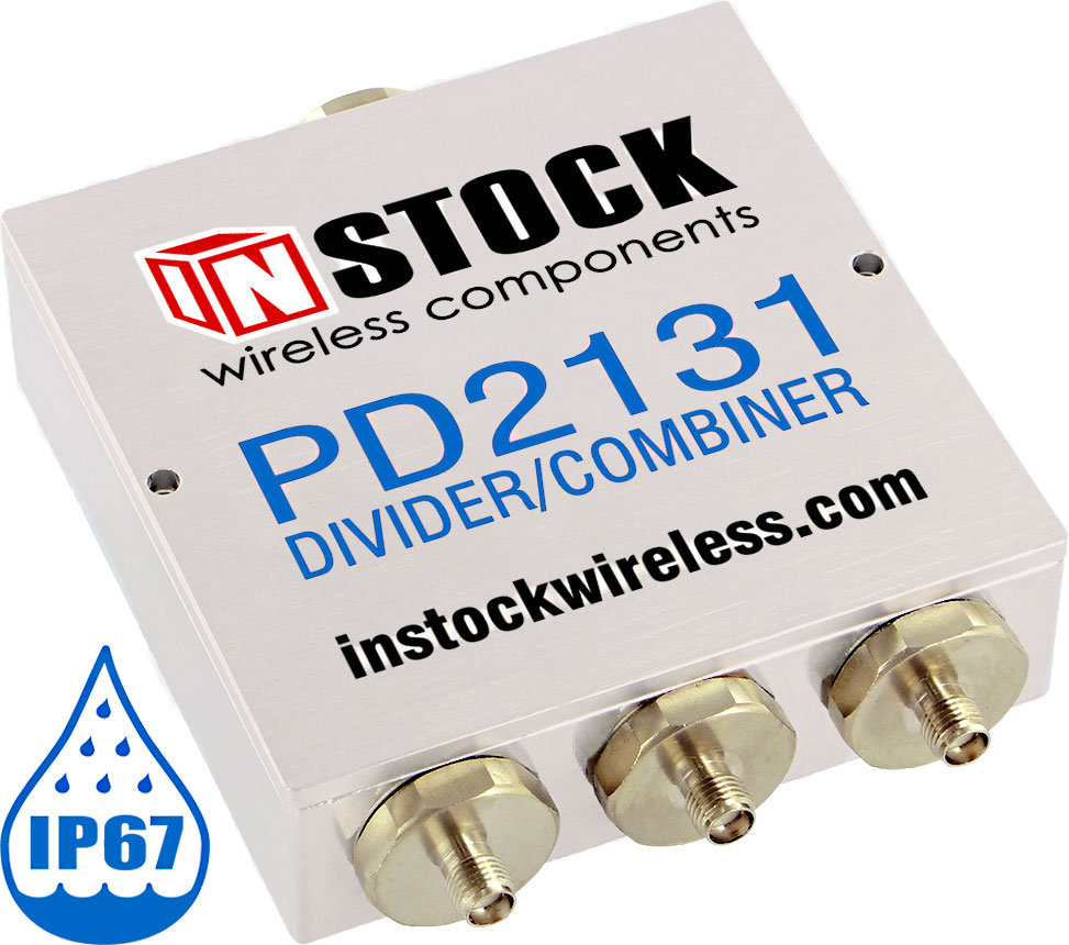 PD2131, 3-Way Power Divider Combiner, SMA, IP67 Weatherproof