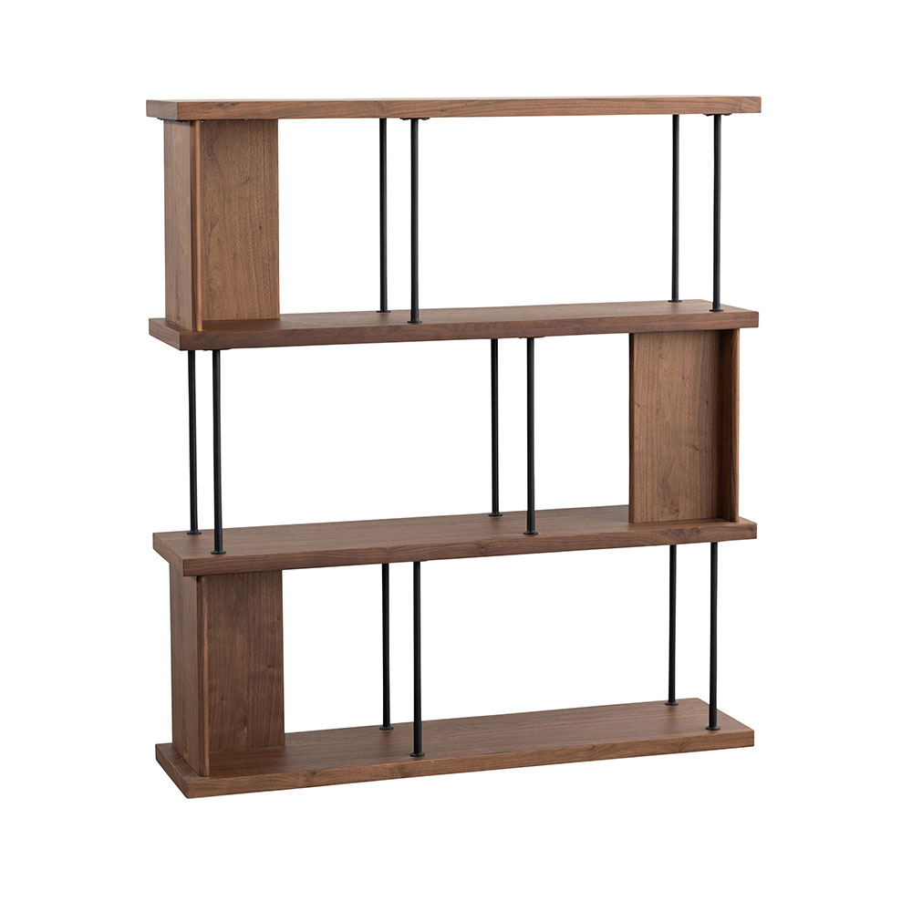 シェルフ 「デリック」 幅120cm ハイタイプ ウォールナット材 | 【公式