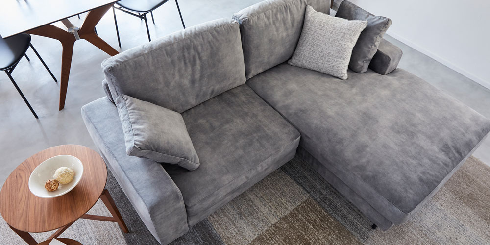 カウチソファ 向って右カウチ「デュオ3（1.5EL-COUR）」幅202cm