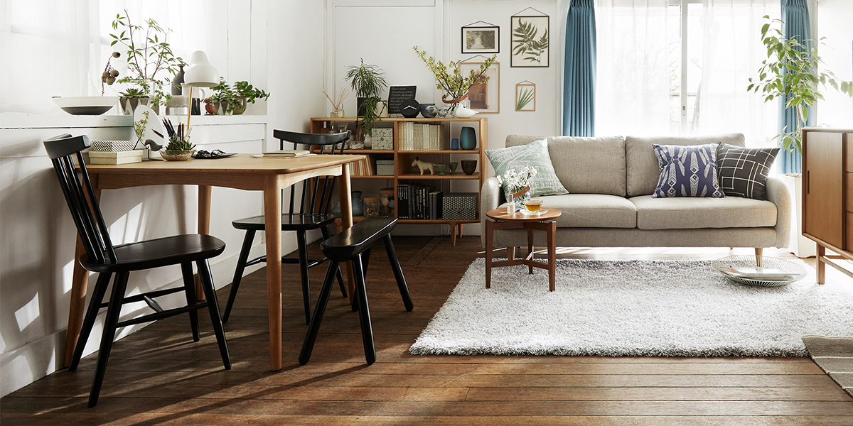 ダイニングテーブル「シネマ3」 正方形 幅85cm レッドオーク材