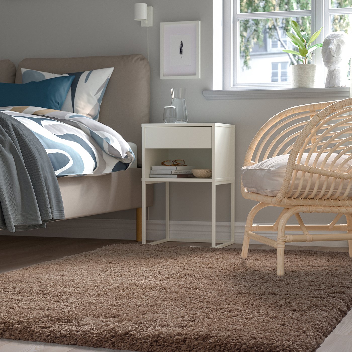 VOLLERSLEV ヴォルルスレヴ シャギーラグ, ベージュ, 133x195 cm - IKEA