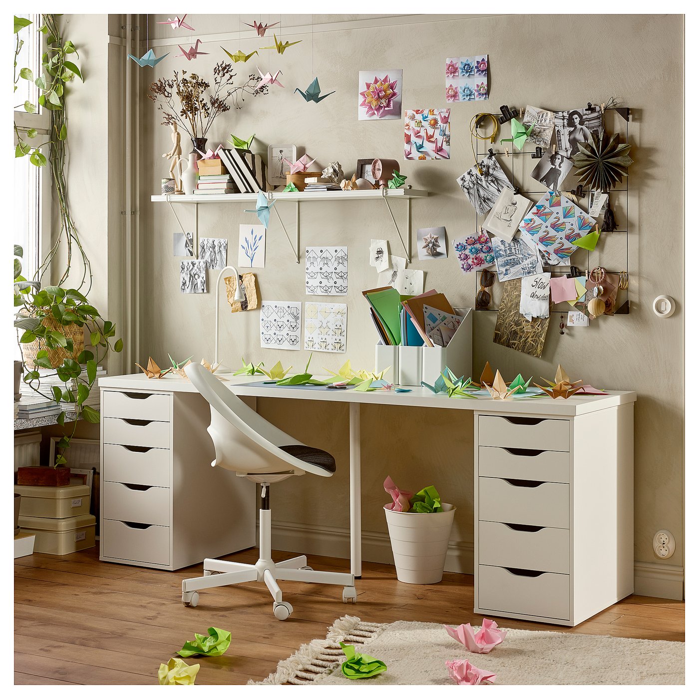 LAGKAPTEN / ALEX desk, white, 200x60 cm - IKEA