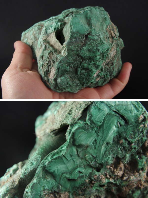 マラカイト(孔雀石)原石 1504g 天然石販売 名取貴石 天然石原石