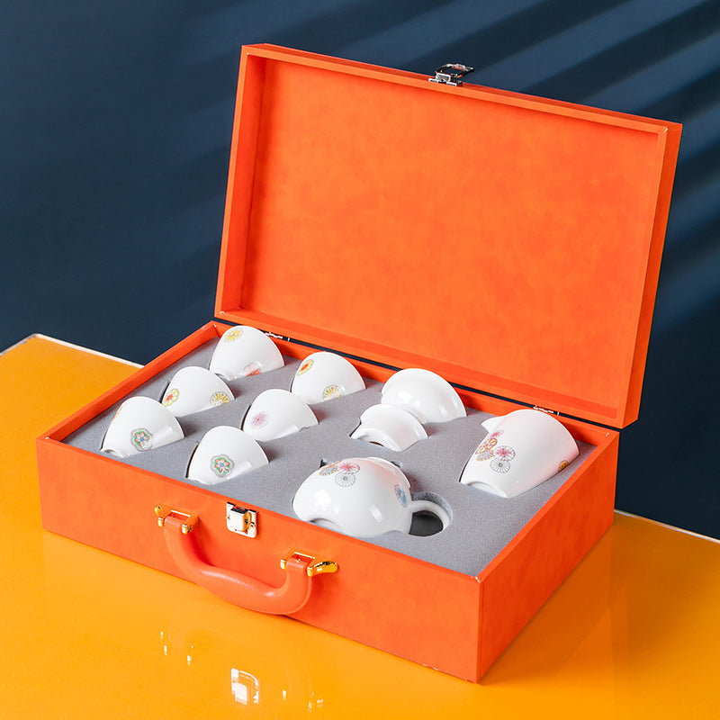 IwaiLoft 美しい手毬 花柄 茶器セット ティーポット 蓋碗 急須 横手