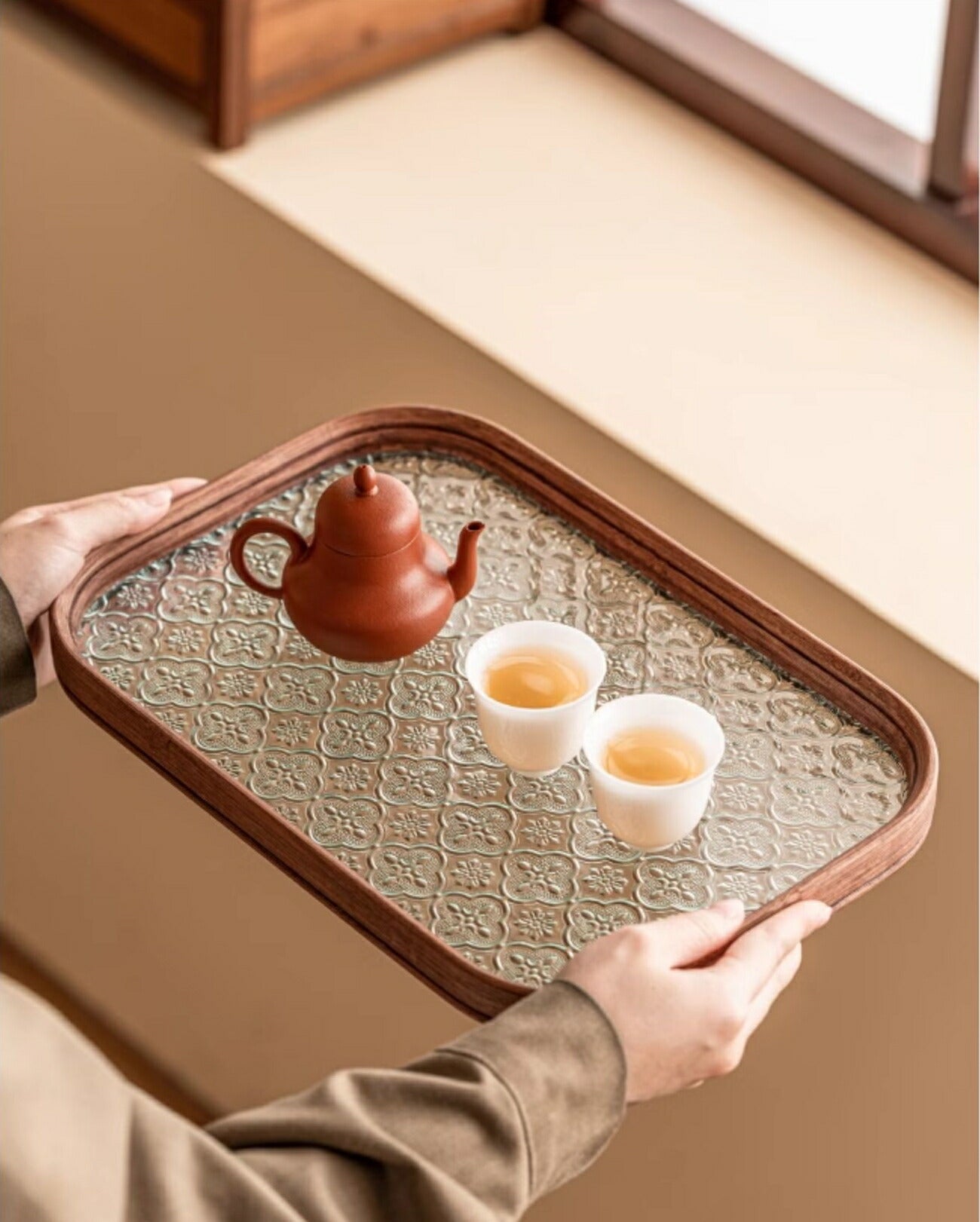 IwaiLoft 楽天1位!高評価&リピーター多数 フローラガラス トレー