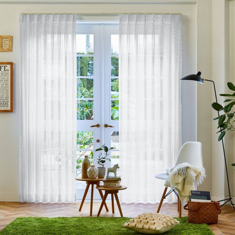 JUSTCURTAINカーテン＆レース2セット（115✕190＆198✕190