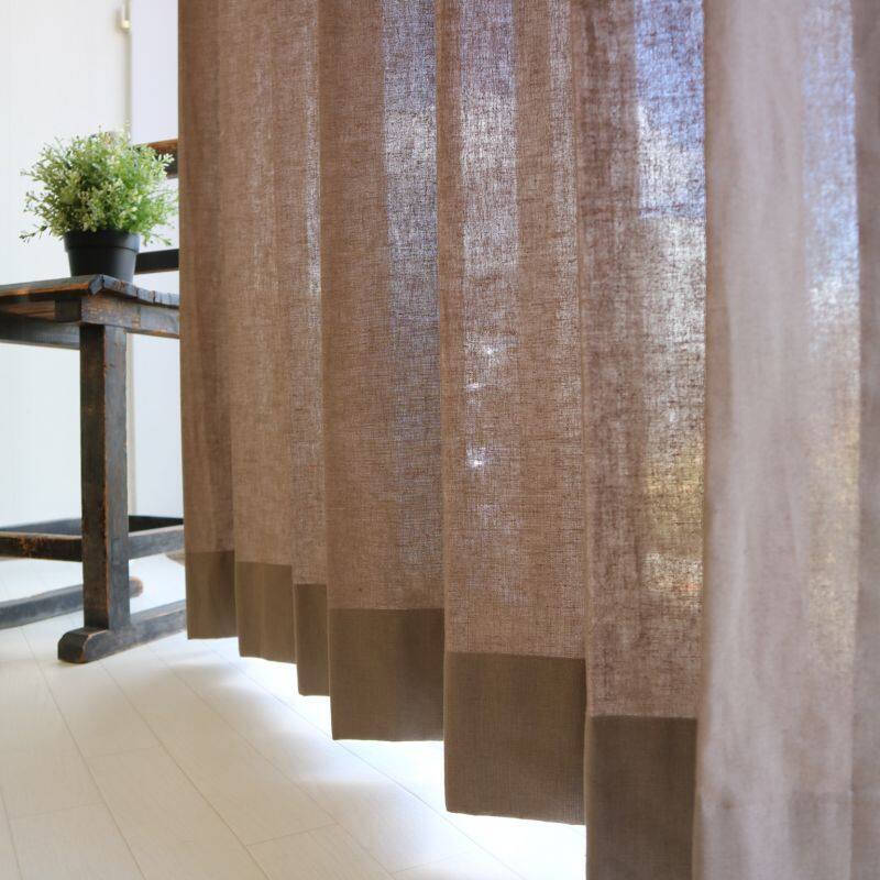 ナチュラルアース カーテン JF-14060 ライトブラウン ｜ジャストカーテン