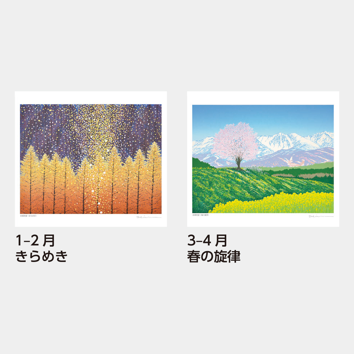 SB-085 小暮真望 版画集(自然美への賛歌)2026年版の名入れカレンダーを