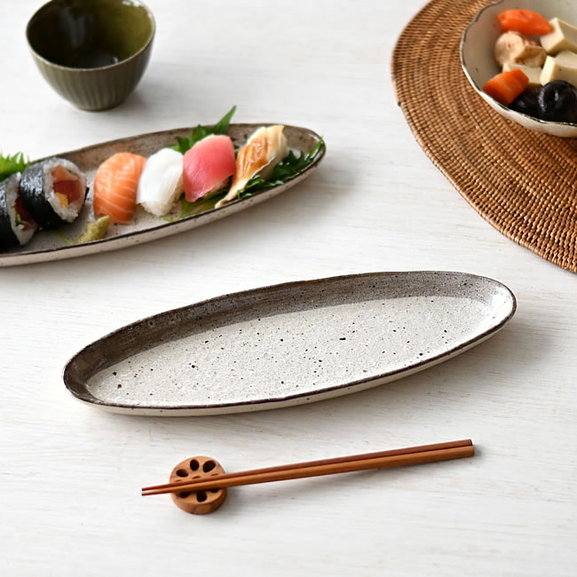 渕灰粉引 長皿 | ゼネラルストア オルネ